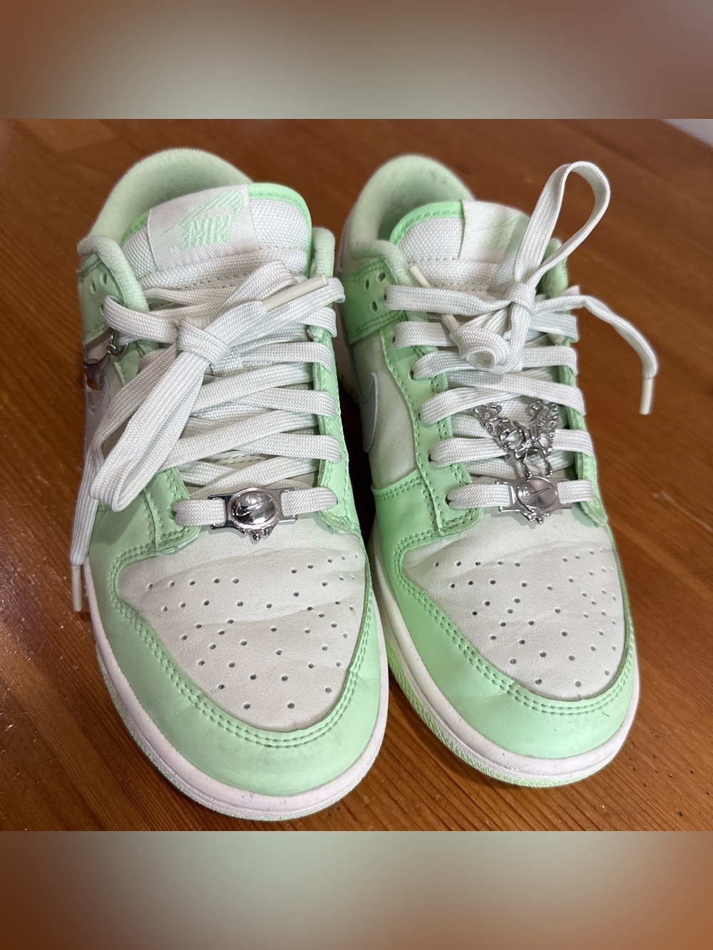 Nike Dunk Low Sneakers with metallic charms WOMEN’S Size 8 - Picture 3 of 12